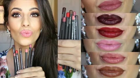 MAC Lip Liners + Lip Swatches & Lipstick Combos - YouTube