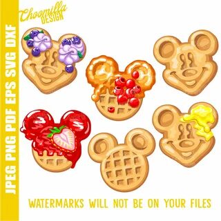 Mickey Waffles SVG, Beautiful Disney food SVG, Glazed waffle