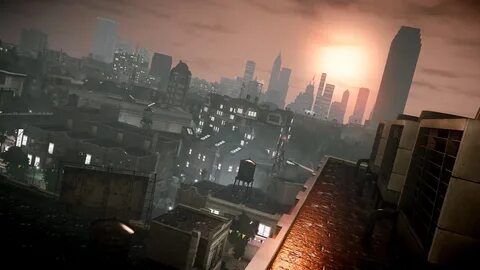 Скачать обои закат, город, нью йорк, Grand Theft Auto IV, gt