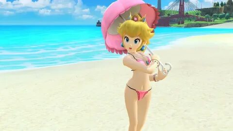 Xbooru - beach belly button bikini hanxulz princess peach 87