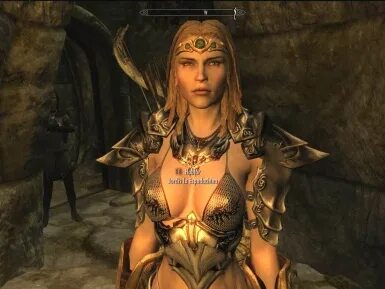 Jordis The Sword-Maiden with Very Sexy Ebony Armor at Skyrim