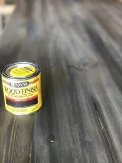 Minwax Ebony wood stain 2718 on top of Minwax Classic Gray w