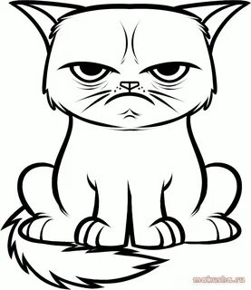 Как рисовать знаменитого сердитого кота (grumpy cat) * Makus