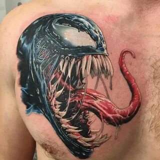 Solid venom tattoo by @tonysklepictattoo - #venom #ink #marv