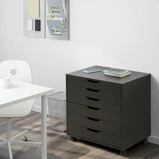 ALEX Drawer unit on casters - black-brown - IKEA Ikea vanity