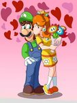 Daisy and Luigi Valentine by https://www.deviantart.com/eshb