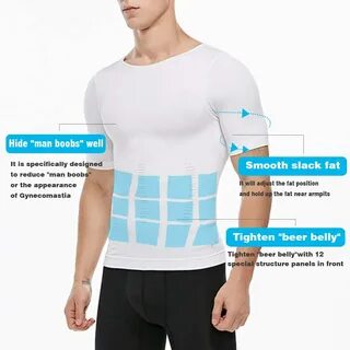 Men's Compression Shirt Undershirt Slimming Tank Top Workout Vest Abs Abdomen Sl