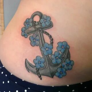 Anchor and Forget Me Not Flowers Forget me not tattoo, Small