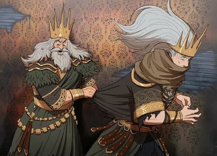 Lord Gwyn and his firstborn, the Nameless King. Not my art. 