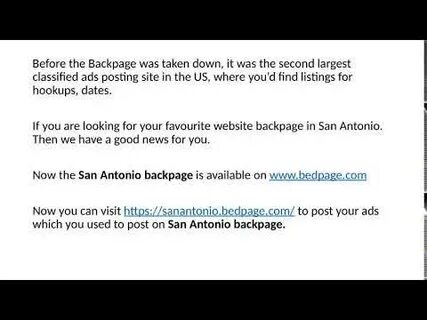 Backpage San Antonio - YouTube