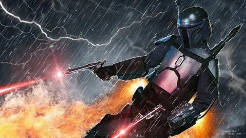 Jango Fett Jetpack Action 4k star wars wallpapers, hd-wallpa