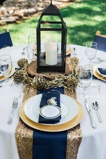 Image result for blue gold wedding shoot Wedding table decor