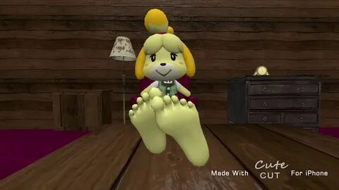 Animal Crossing Isabella is relaxing with her barefeet - You
