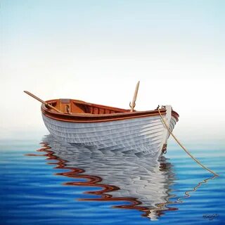 Boat in a Serene Sea by Horacio Cardozo Watercolor boat, Boa