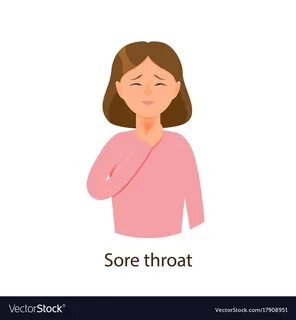 Young sick girl suffering from sore throat Vector Image