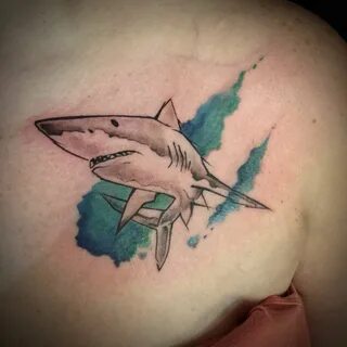 Watercolor shark tattoo by Lila Rees Shark tattoos, Tattoos, Mini.