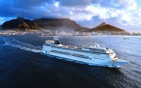 White cruise ship, cruise ship, sea, ship, Cape Town HD wall
