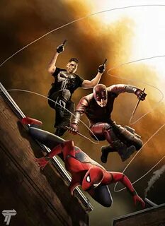 Spider Man Daredevil and The Punisher by Timetravel6000v2 on