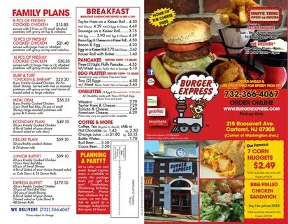 Burger Express menu in Carteret, New Jersey, USA