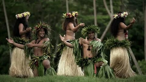 Group of beautiful young synchronized Polynesian. - Royalty 