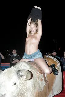 Naked mechanical bull riding