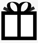 Gift Tag Clipart Black And White - Gift Box Clip Art, HD Png