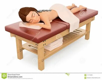 3D Woman Relaxed and Lying on a Massage Table Stock Illustra