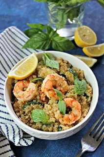 Lemon Basil Shrimp and Quinoa - The Kitchen Prep Blog Recipe