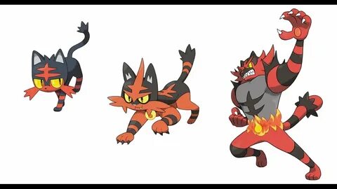 Pokémon Sun & Moon - Starter Litten Evolutions - YouTube