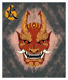 ArtStation - Oni King mask Fire