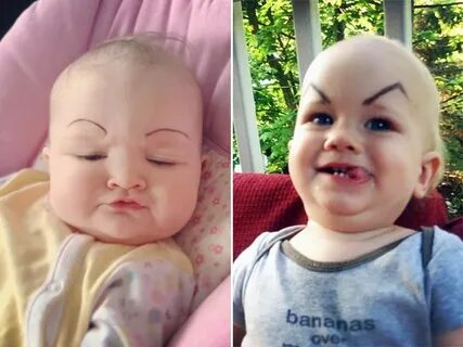 Babies With Eyebrows Drawn On Their Faces - FineFact Baby ey