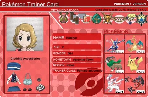 Pokemon Y Version Trainer Card By Lazbro64 On Deviantart - U