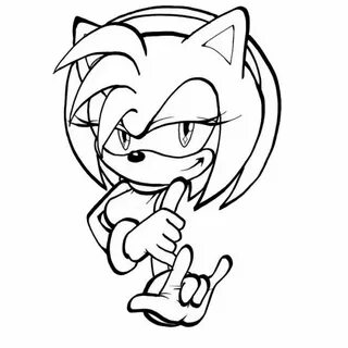 Printable Sonic Amy Rose free sheets coloring page
