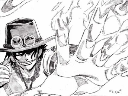 One Piece Wallpaper: Drawing Portgas D Ace One Piece
