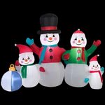Home Accents Holiday 5 ft. Inflatable Snowman Family Scene-1