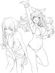 Safebooru - 2girls angelo (gomahangetsu) bikini blush bow bo