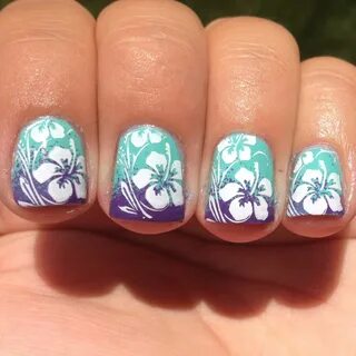 Here Comes the Bride. With Some Awesome Nails! Hawaiian flow