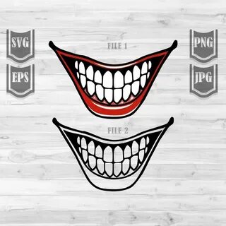 Happy Smile Svg File Clown Smile clipart Joker Smile Svg Jok