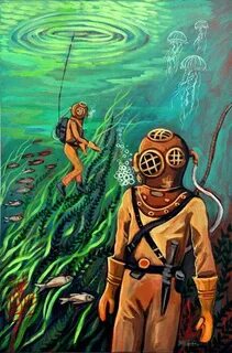 Flynn and the Deep Blue Sea Print Etsy in 2022 Diver art, De