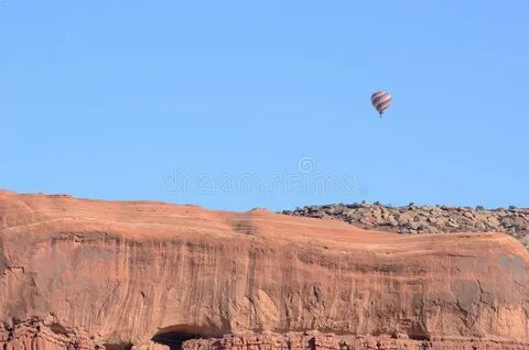 Hot Air Ballon Above Sandstone Mesa Stock Photo - Image of r