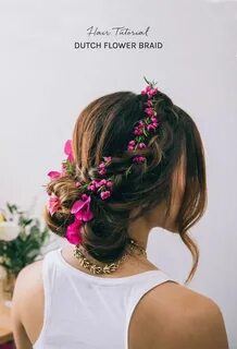 Los peinados con flores más bonitos de Pinterest Peinado flo