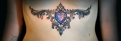 Chronic Ink Tattoo - Toronto Tattoo Sternum filigree and hea
