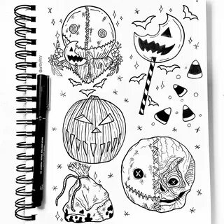 trick r' treat sam tattoo design flash sheet @artbylitzy Sam