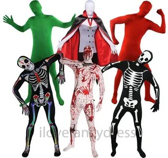 Унисекс ZENTAI, костюмы на все тело, красный, зеленый, зомби
