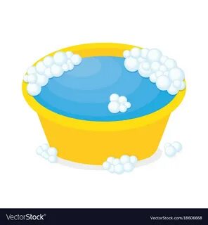 Plastic basin with soap suds Royalty Free Vector Image