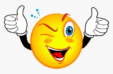 Smiley Wink Emoticon Clip Art - Smiley Face With Thumbs Up, 
