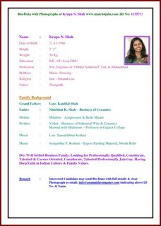 Image result for indian marriage biodata word format free do
