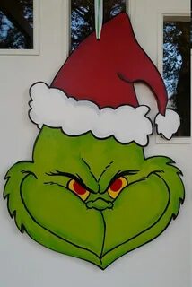 Grinch Door Hanger Christmas yard art, Grinch christmas part