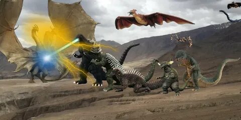 King Ghidorah (Legendary) vs Godzilla, Anguirus, Rodan, Goro