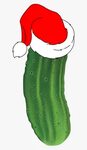 Christmas Pickle Clipart - Pickle With Santa Hat , Free Tran